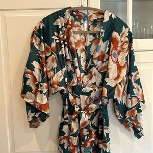 Lulus brand new pant suit jumper tropical print